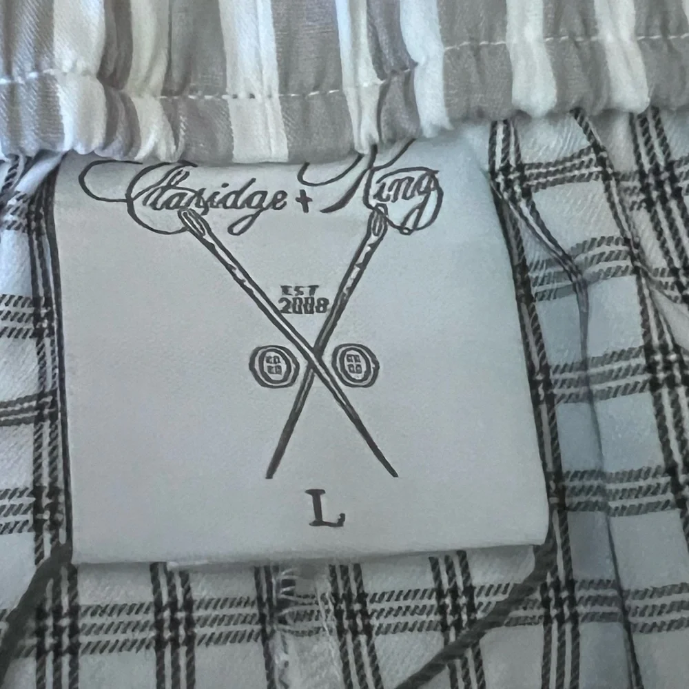 Claridge + King Black White Check The Boxer Shorts NWT Large